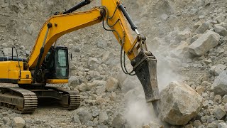 Giant Excavator Smashing Massive Rocks – Unbelievable Power | Construction & Machines
