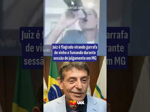 Juiz é flagrado virando garrafa de vinho e fumando durante sessão de julgamento em MG