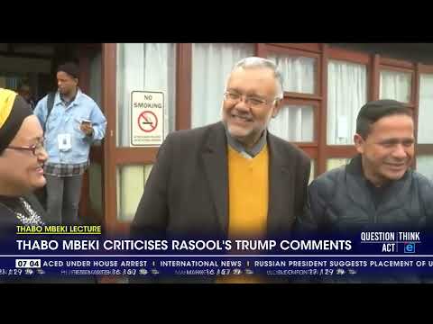 Mbeki criticises Rasool over his comments on Trump