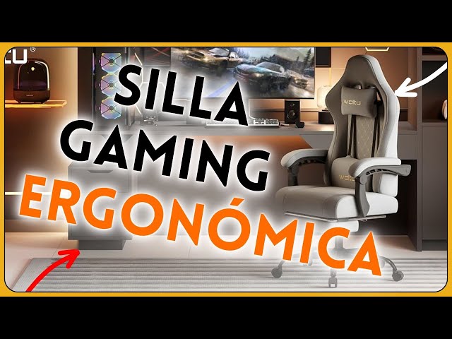 Vídeo relacionado con WOLTU Silla Gaming con Soporte Lumbar, Silla Oficina Ergonómica con Cabeza y Reposapiés, Sillón Trabajo Giratorio con Gran Asiento y Ruedas, Tela de Ante, Azul