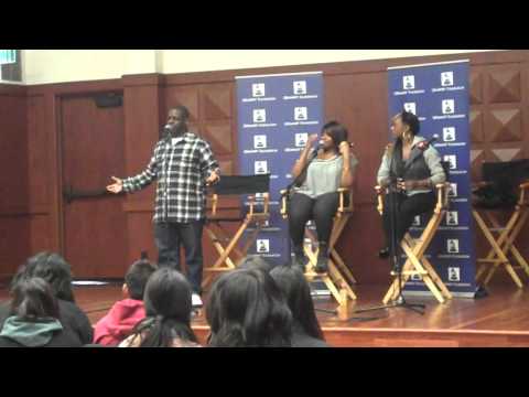 Producer Warryn Campbell, JoiStaRR and Kelly Price at Grammy Career Day.MP4