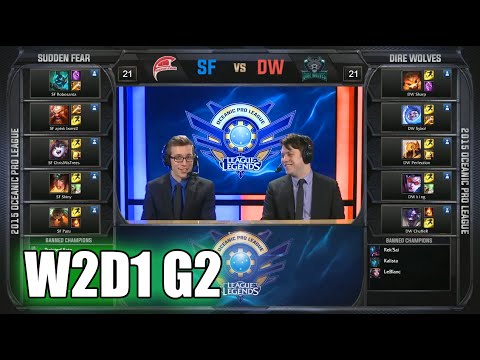 Sudden Fear vs Dire Wolves | OPL Summer 2015 Split 2 Oceanic Pro League Week 2 Day 1 | SF vs DW