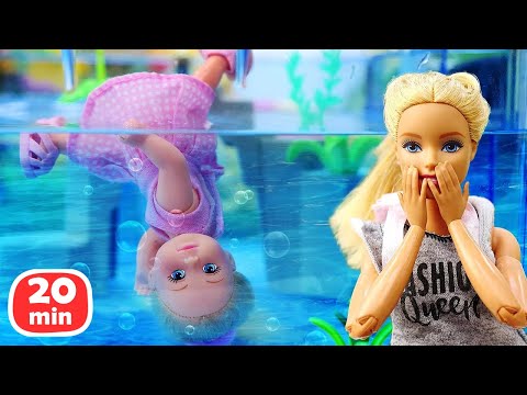 Evi vai ao parque de diversão! Novo vídeo com Barbie boneca para meninas em português.