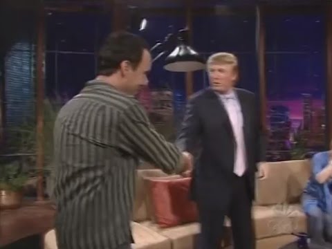 Donald Trump sits in on a Dave Matthews story about a goat who pees his own face - Jay Leno 1/13/04