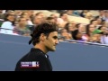 Roger Federer's trick shot in front of Michael Jordan at US Open 2014