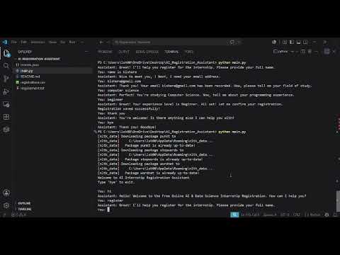 Task Demo - DAS001436 - Registration Assistant