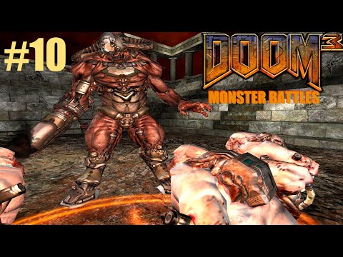 CYBERDEMON vs 20 MANCUBI - BOSS BATTLES - DOOM 3 Monster Infighting