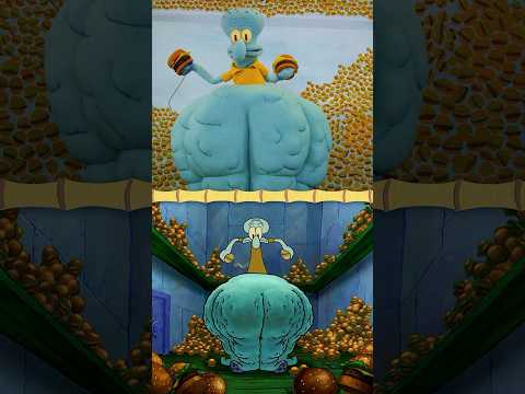 it went right to squidward's thighs 🍔 w/ puppets! | spongebob #shorts