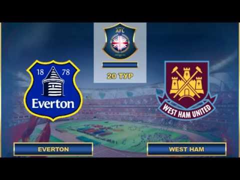 AFL. England. Premier League. 20 Tour. Everton - West Ham
