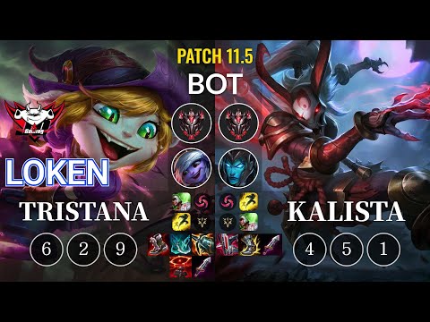 JDG LokeN Tristana vs Kalista Bot - KR Patch 11.5