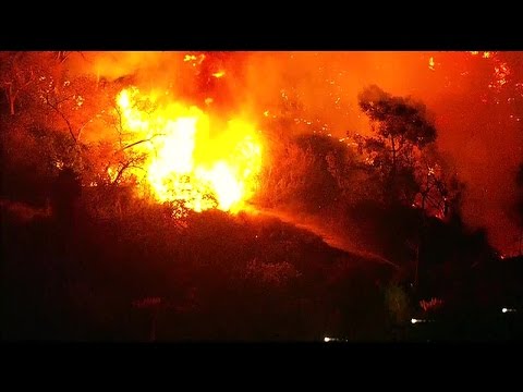 RAW VIDEO: Crews battle brush fire burning in Mission Valley area