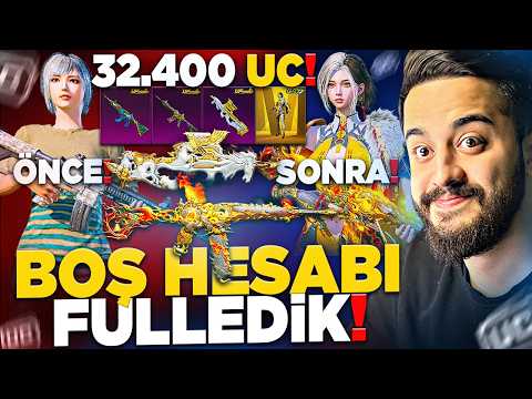 ÇARKTAN ÇIKAN BOŞ HESABA 32.400 UC YÜKLEDİK! (ÇOK ŞANSLI) PUBG Mobile