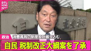 【政治ライブ】自民党、税制改正大綱案を了承　消費減税の制度設計盛り込む ──政治ニュースまとめ （日テレNEWS LIVE）