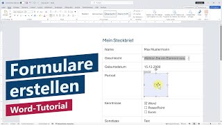 Word Formular erstellen – Ausfüllbare Formularfelder mit Steuerelement
