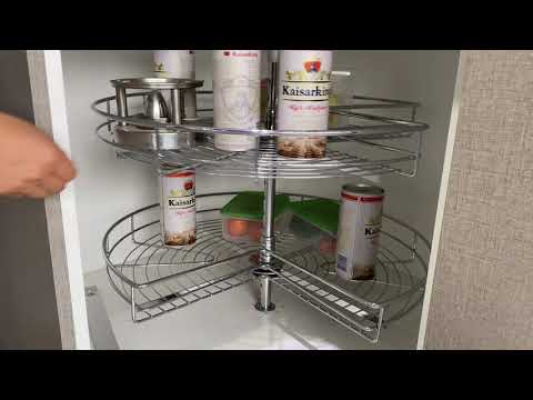 Steel finish stainless steel kitchen corner carousel