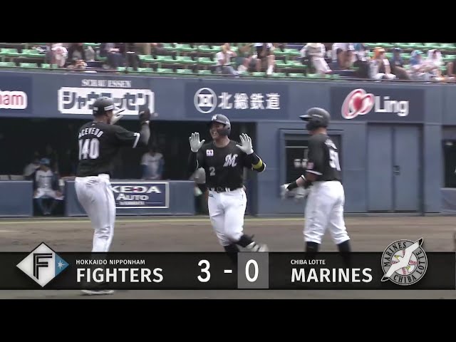 【ファーム】一振りで振り出しに戻す!! マリーンズ・松川虎生 レフトポール際への3ランHR!! 2025年7月8日 北海道日本ハムファイターズ 対 千葉ロッテマリーンズ