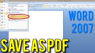 How to Save a Word document As PDF (MS Word 2007, DOC to PDF)