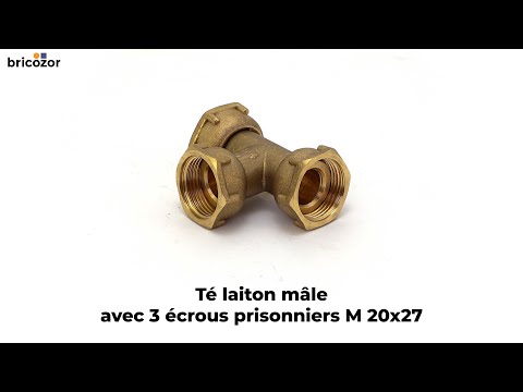 Té mâle avec 3 écrou prisonniers 20x27 BRICOZOR