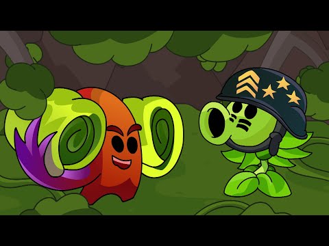 Something about Rhubarbarian & Gatling Pea Plants vs. Zombies 2 Animation