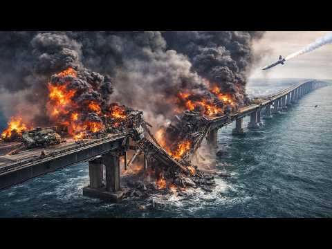 2 MENIT YANG LALU! Ukraina MEMBURU Konvoi Amunisi Rusia di Jembatan Krimea — Lalu Menenggelamkanny