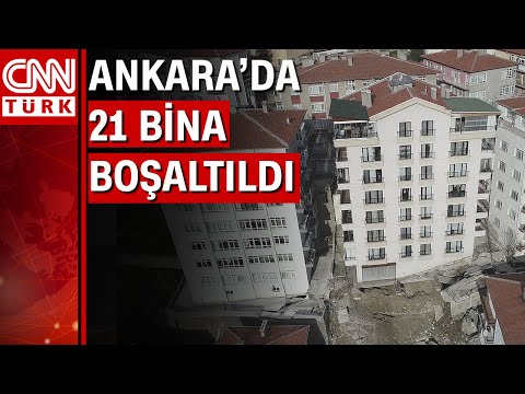 Ankara'da çökme tehlikesi nedeniyle 8 katlı bina boşaltıldı