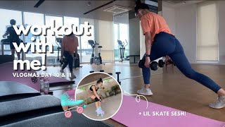 Workout with me! + lil roller skate sesh | Vlogmas