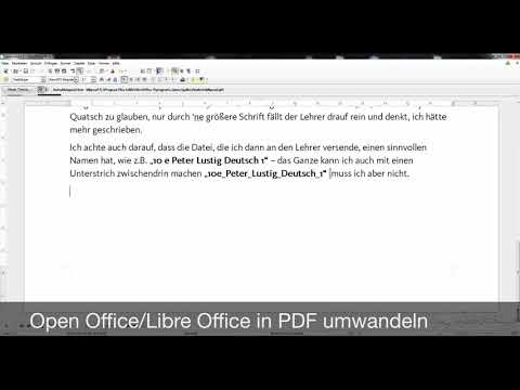 Open Office und LibreOffice in PDF umwandeln