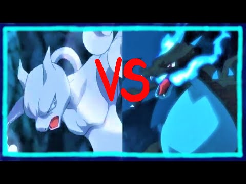 Mewtwo VS Mega Charizard X  | Pokémon Battles | MRB Movieclips