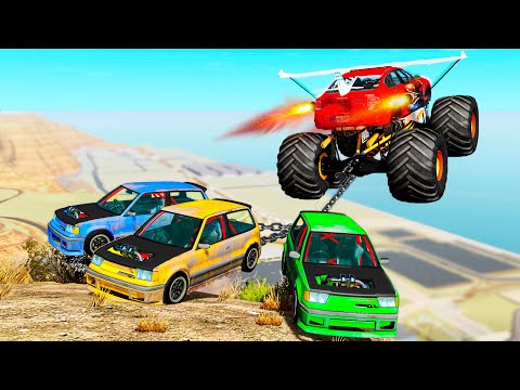 Monster Truck Crashes #7 - Beamng drive