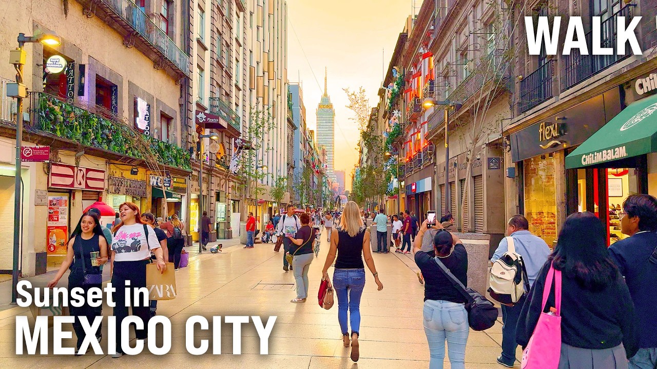 Immersive street-level walking tour through Evening, Mexico, showcasing authentic urban landscapes, local architecture, and the vibrant atmosphere of the city's neighborhoods