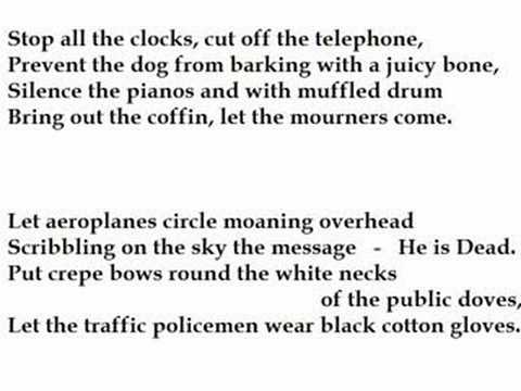 Funeral Blues by W. H. Auden (read by Tom O'Bedlam)