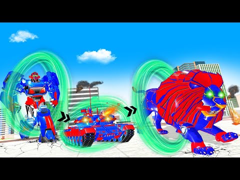 Flying Tank Transform Robot War: Lion Robot Games _android gameplay
