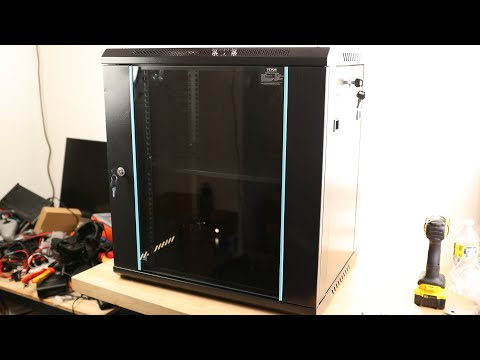 12U Wall Mounted Network Cabinet, 19 Inch IP20 Data Cabinet, 23.6x23.6x25.2 Inch Cold-Rolled Steel Enclosure for Router and Fiber Optic Modem video review thumbnail