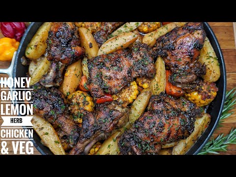 HONEY GLAZED GARLIC LEMON HERB CHICKEN &  VEG