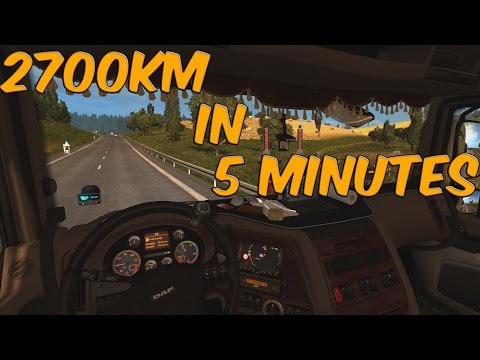 ETS 2: 2700km in 5 minutes timelapse France - Russia (ProMods 2.11 + RusMap 1.6.3)