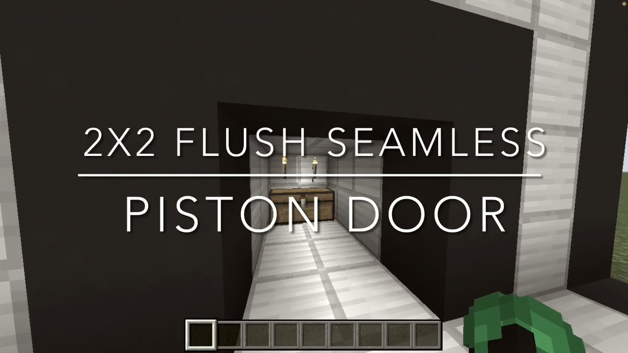 2x2 Flush Seamless Piston Door Tutorial | Minecraft Bedrock Redstone
