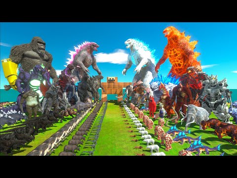 Dark Monster War - Team Dark GODZILLA Evolved x KONG VS Team Ice Shimo GODZILLA x Fire GODZILLA