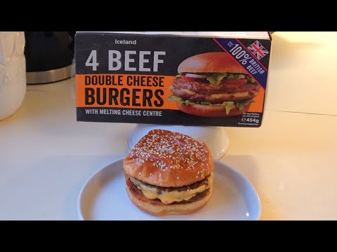 4 Beef Double Cheese Burgers With Melting Cheese...