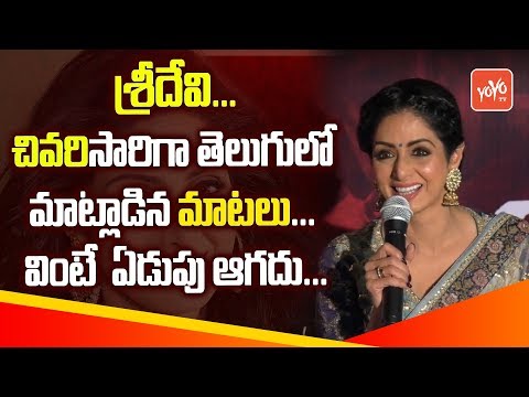 Sridevi Last Interview & Last Speech in Telugu | Sridevi is No More | #SrideviRip | YOYO TV Channel