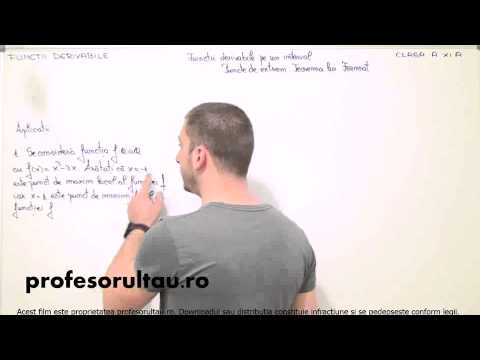 30   cls11   Functii derivabile   functii derivabile pe un interval puncte de extrem teorema lui Fermat   aplicatii   partea 1