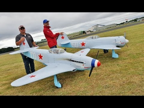 YAKOVLEV HERITAGE FLIGHT - YAK 11 - YAK 3 - YAK 130 (TWIN TURBINES) DISPLAY - LMA RAF COSFORD - 2017