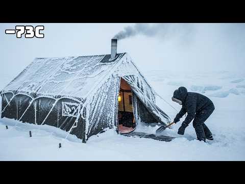 −73°C Arctic Cold Trial | Extreme Hot Tent Camping