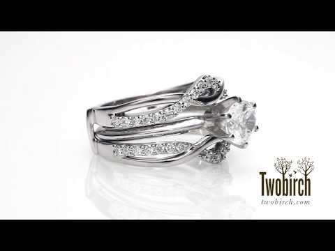 0.57ct Criss Cross Infinity Ring Guard Enhancer - TwoBirch  TB-GUARD-0109-WG-H