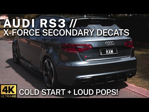 LOUD Audi RS3 - Watch To The End! | X-Force Secondary Decat Pipes - Cold Start | THISISRXM