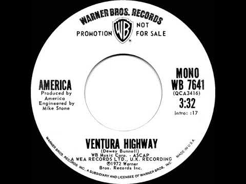 1972 America - Ventura Highway (mono radio promo 45)