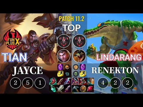 FPX Tian Jayce vs Lindarang Renekton Top - KR Patch 11.2