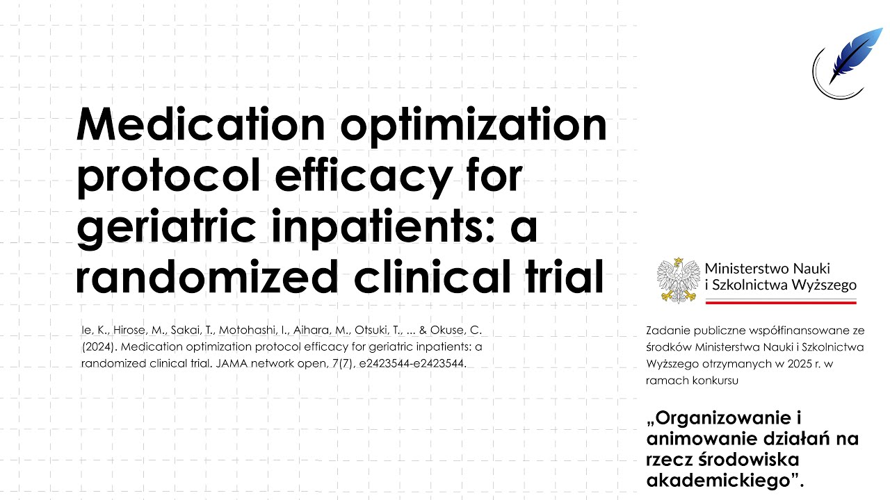 Medication optimization protocol for geriatric inpatients
