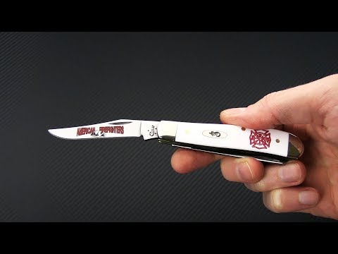 Case Mini Trapper White Polymer American Firefighters with Gift