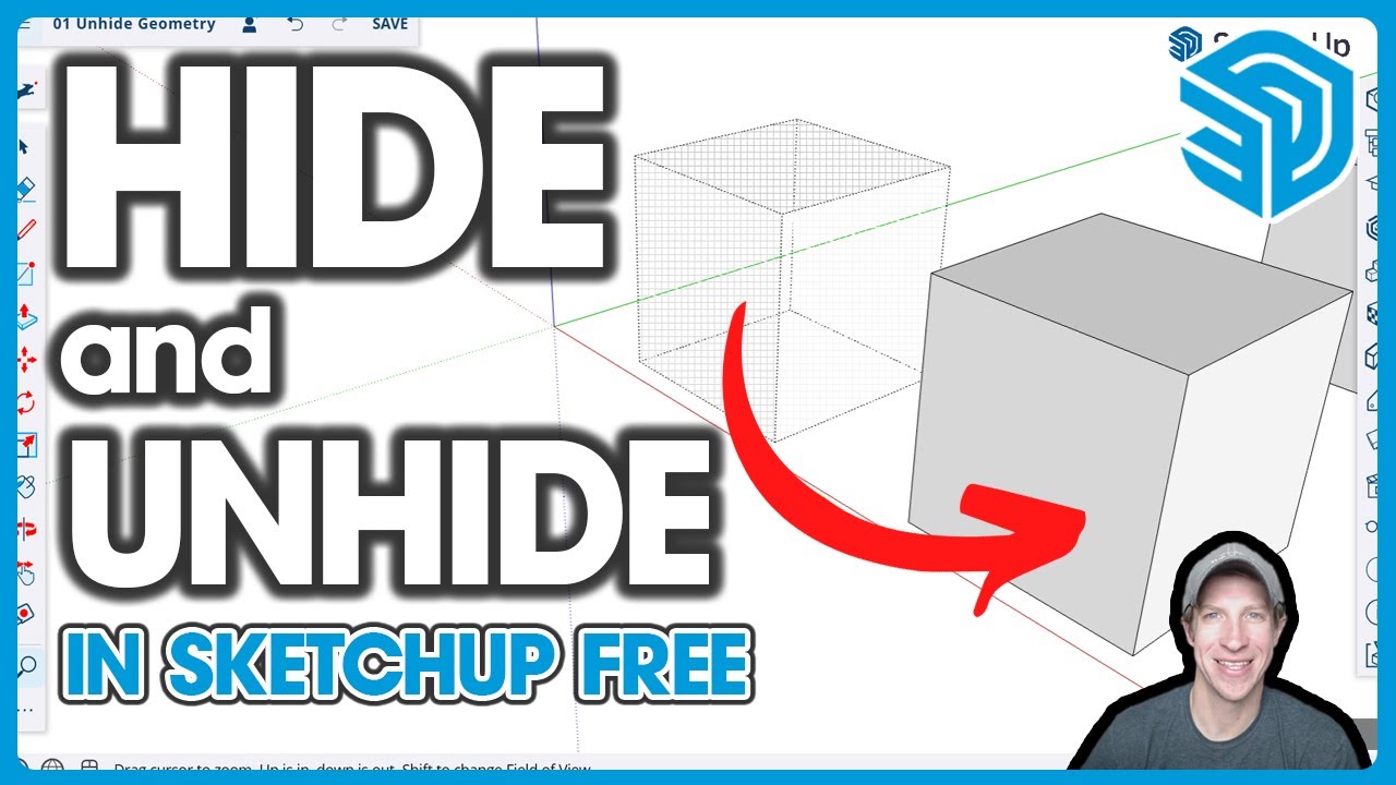 How to HIDE AND UNHIDE Geometry in SketchUp Free!