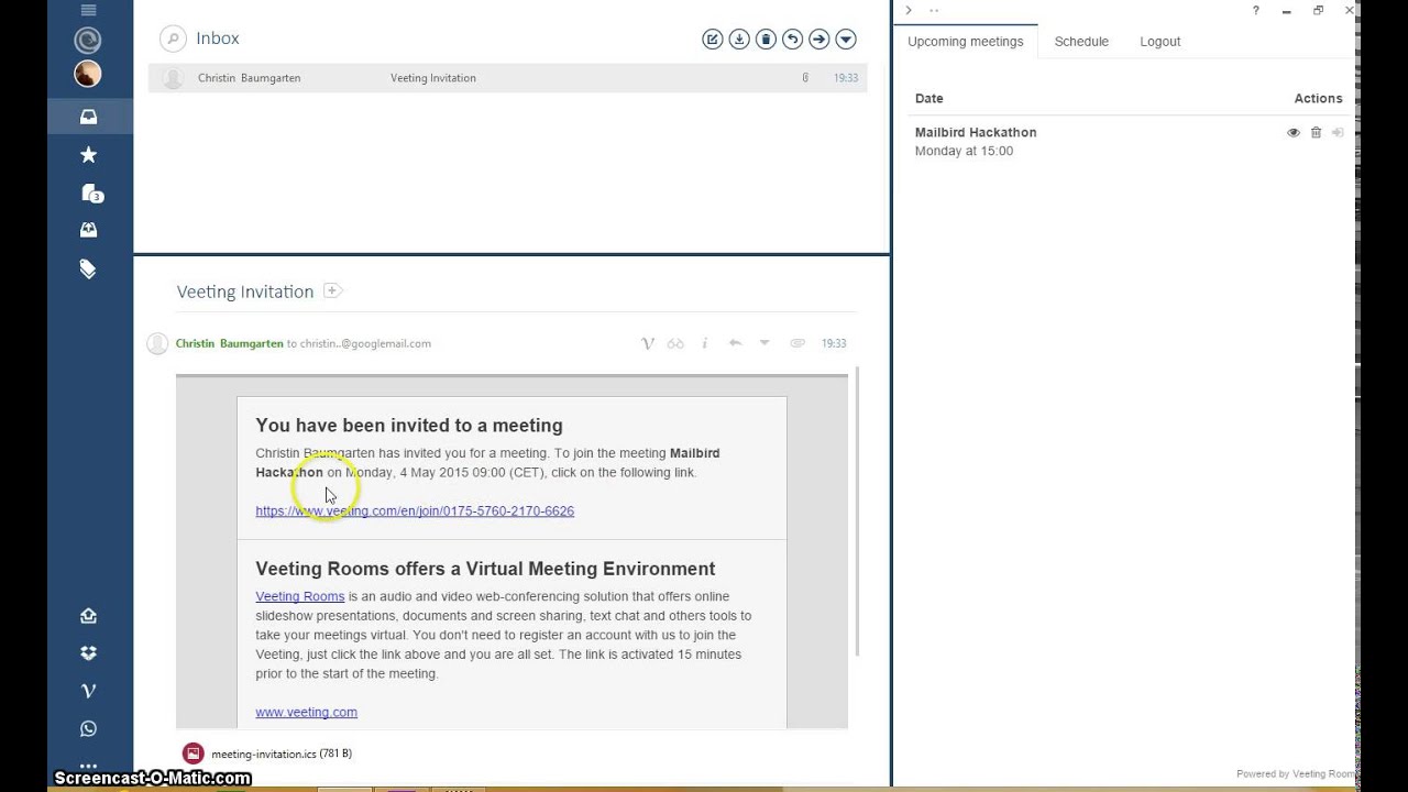 Veeting Rooms in Mailbird